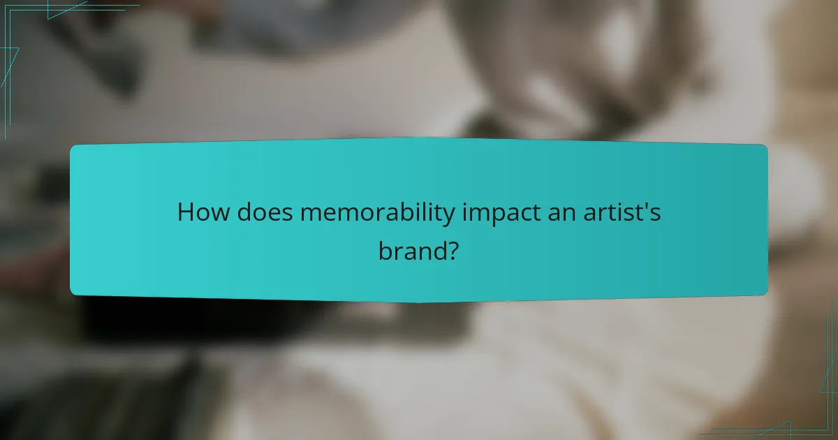 How does memorability impact an artist's brand?