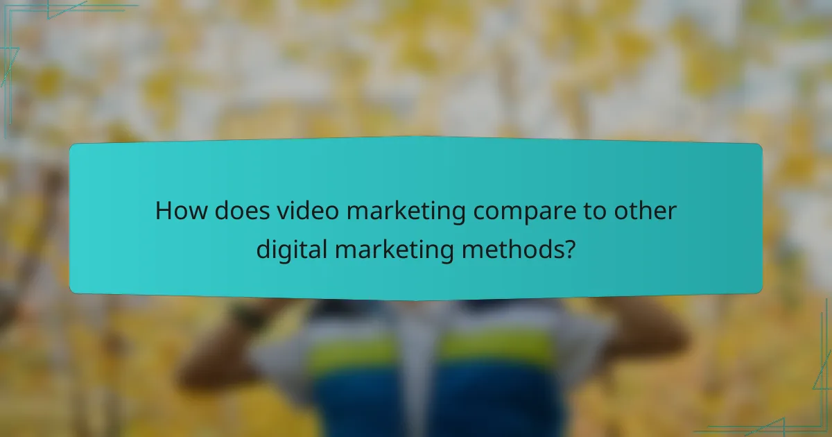 How does video marketing compare to other digital marketing methods?