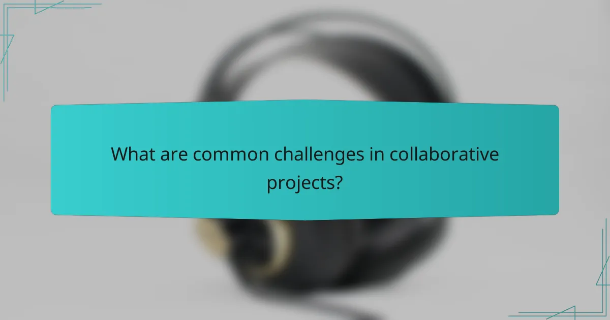 What are common challenges in collaborative projects?