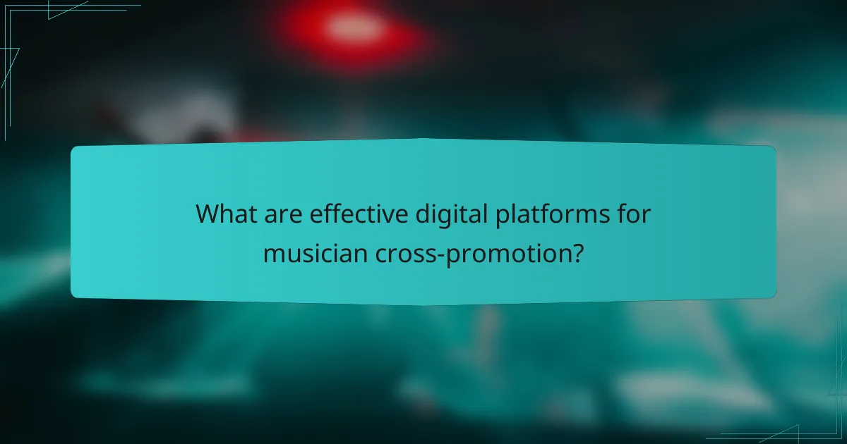 What are effective digital platforms for musician cross-promotion?