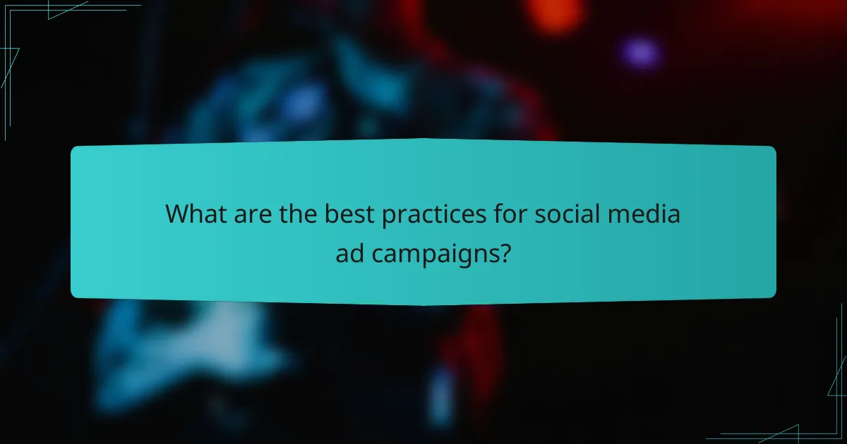 What are the best practices for social media ad campaigns?