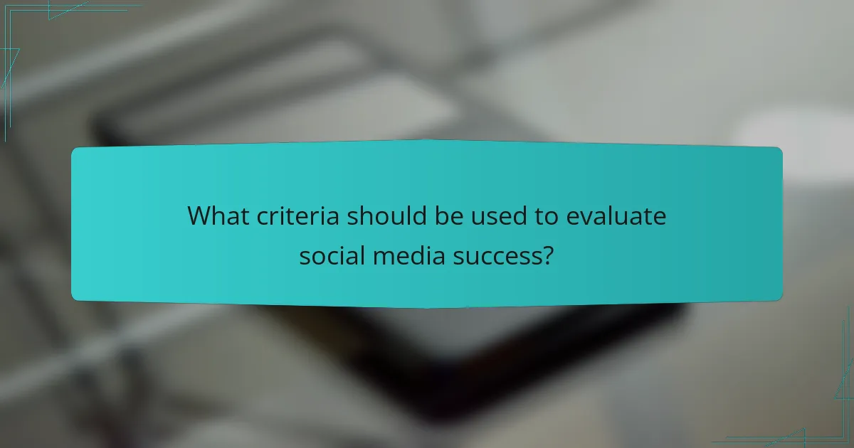 What criteria should be used to evaluate social media success?