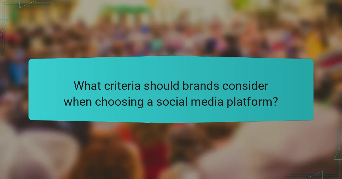 What criteria should brands consider when choosing a social media platform?