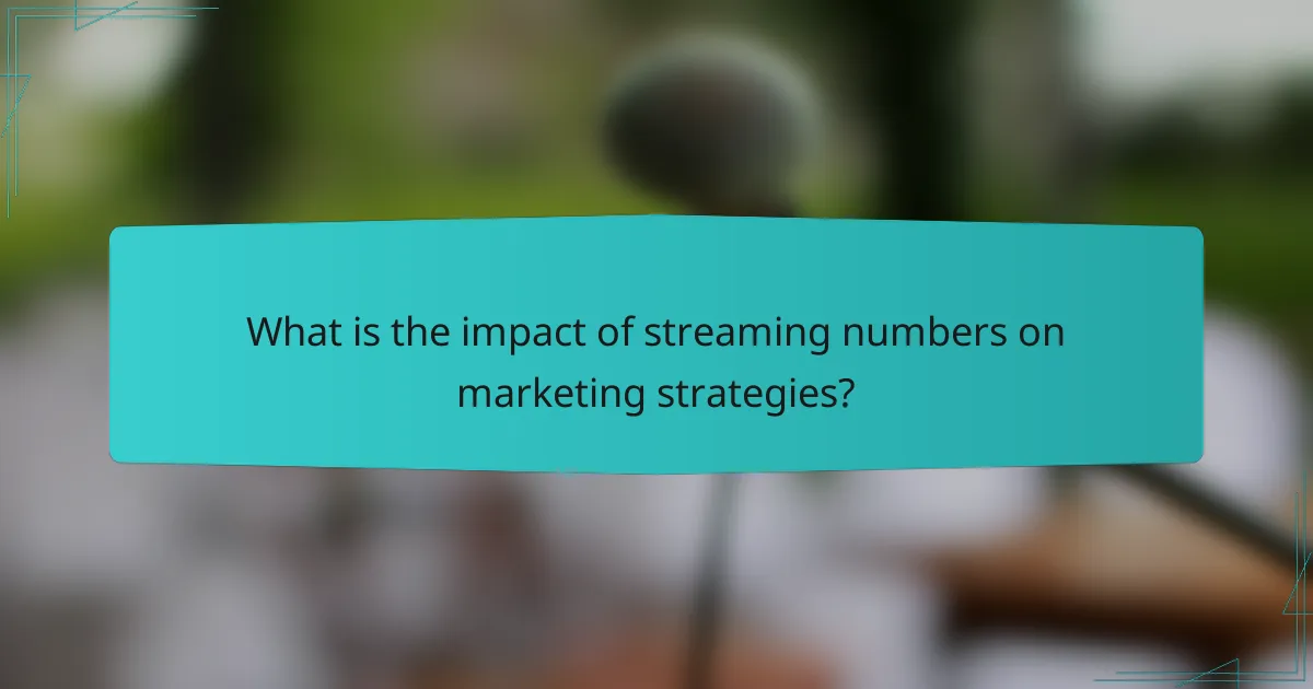 What is the impact of streaming numbers on marketing strategies?